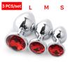 3 Pcs/set Metal Anal Plug Butt Plug Sex Toys Butt Toys For Women/Men/Couples Adults Game Masturbator Anal S/M/L Diamond Sex Shop