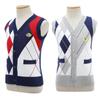Kids Boys Stylish Clothing Sleeveless V Neckline Diamond Lattice Print Style Knitting Button Closure Vest Top