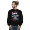 Disney Mens Lilo And Stitch Christmas Lights Sweatshirt