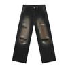 Street Retro Lumberjack Jeans Men's High Street Broken Hole Loose Straight Pants Straight Loose Jeans for Men Fashionable and Comfortable Pants