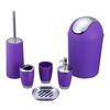 6Pcs/Set Bathroom Kit Lotion Bottle Mouthwash Cup Toothbrush Cup Soap Box Toilet Brush Trash Can Set Toiletries Organizer