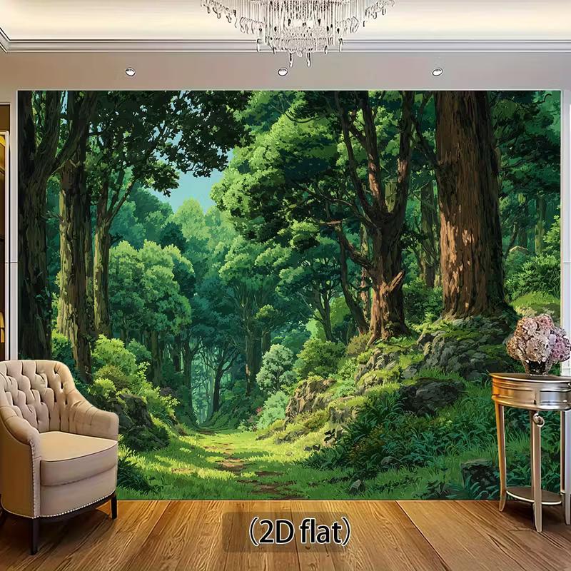 2D Anime Forest Path Backdrop for Nature & Cosplay Photoshoot