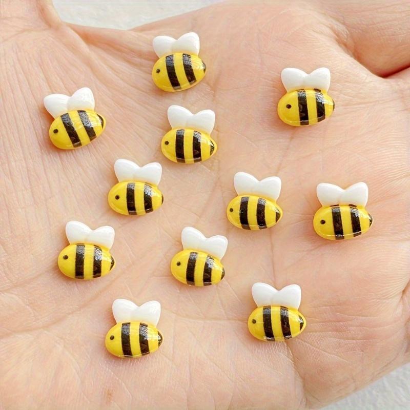 Cute Cartoon Bee Nail Art Accessories, DIY Nail Art Hand Drawn Flat Back / Scrapbook / Jewelry Making Decorations Accessories.