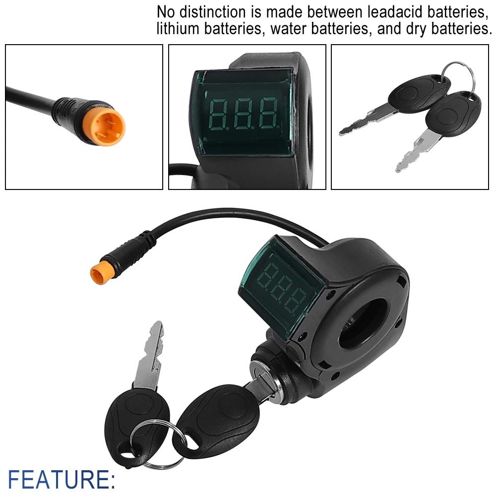 Электровелосипед Lignition Lock Key Thumb Throttle для KUGOO M4 XiaoMi M365 Вольтметр Цифровой Дисплей Напряжение Переключатель 3Pin Электрический Самокат