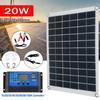 20W 18V Polycrystalline Solar Panel with Controller - Flexible & Portable for Outdoor Use