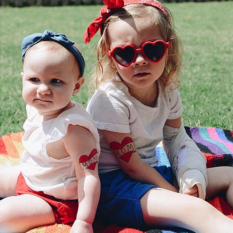 Детские наклейки 12 шт. Детские наклейки-татуировки Водонепроницаемые наклейки-татуировки в форме любви