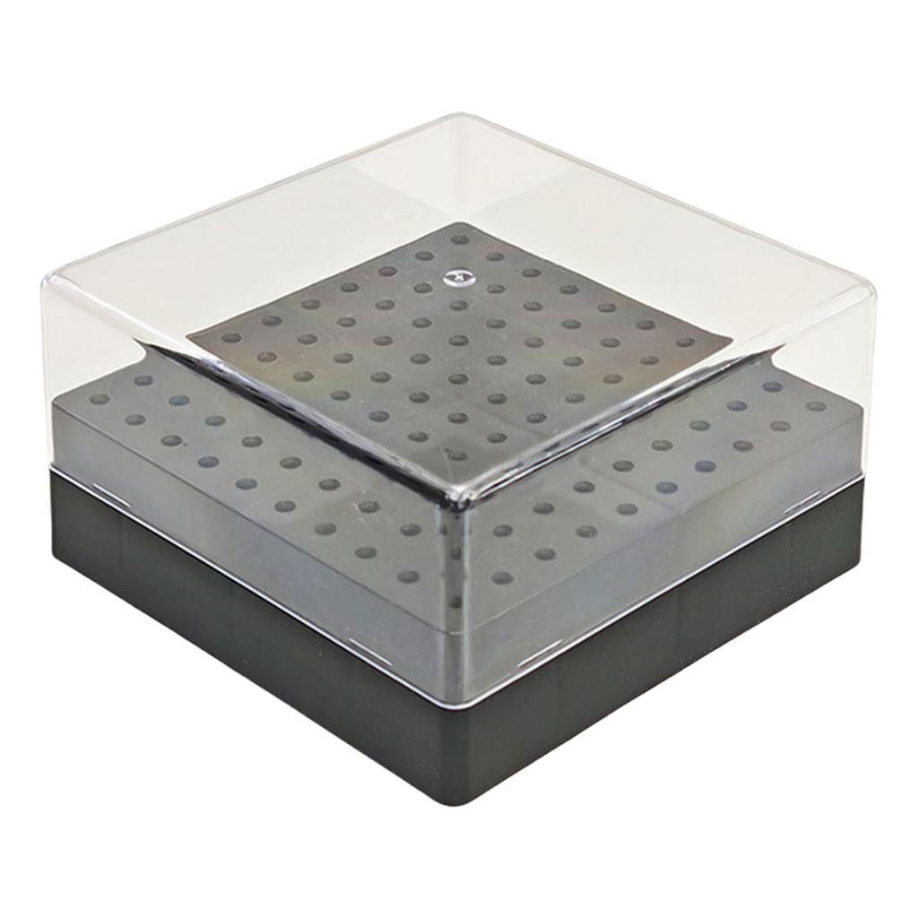 100 Hole Nail Drill Bit Organizer Box Practical Plastic Storage Case With Transparent Cover For Manicure Tools