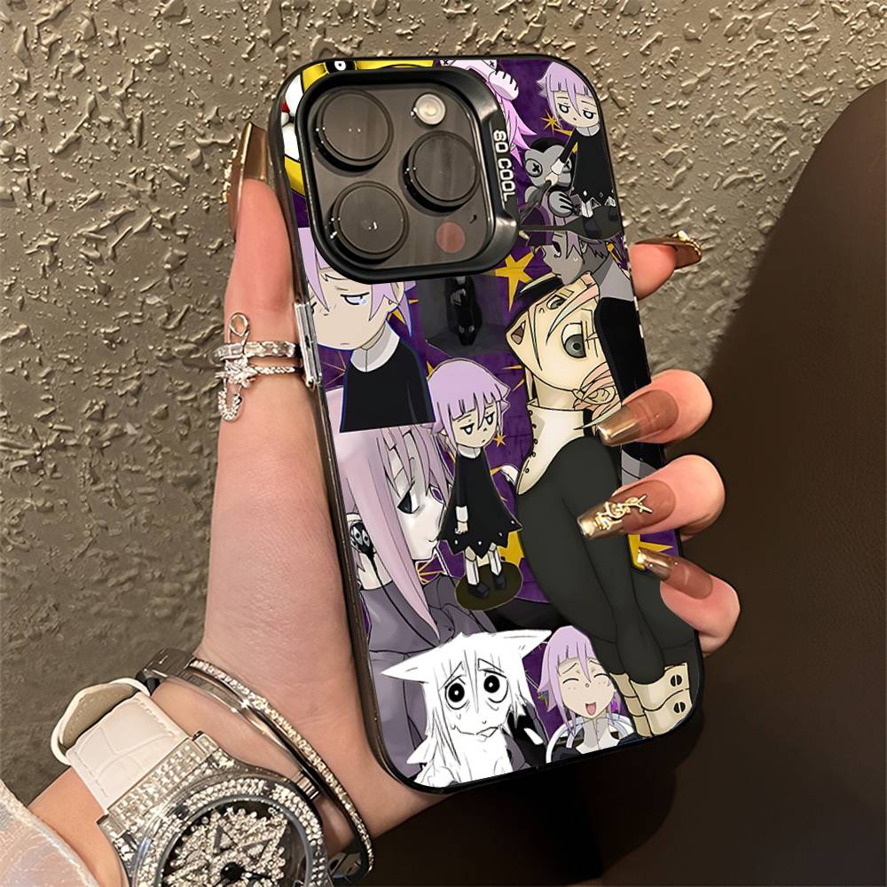 Чехол для телефона Crona Soul Eater Для iPhone 16,15,14,13,12,11,Pro,Max,Plus,Mini,XS,SE Противоударный Черный Матовый Жесткий Бампер