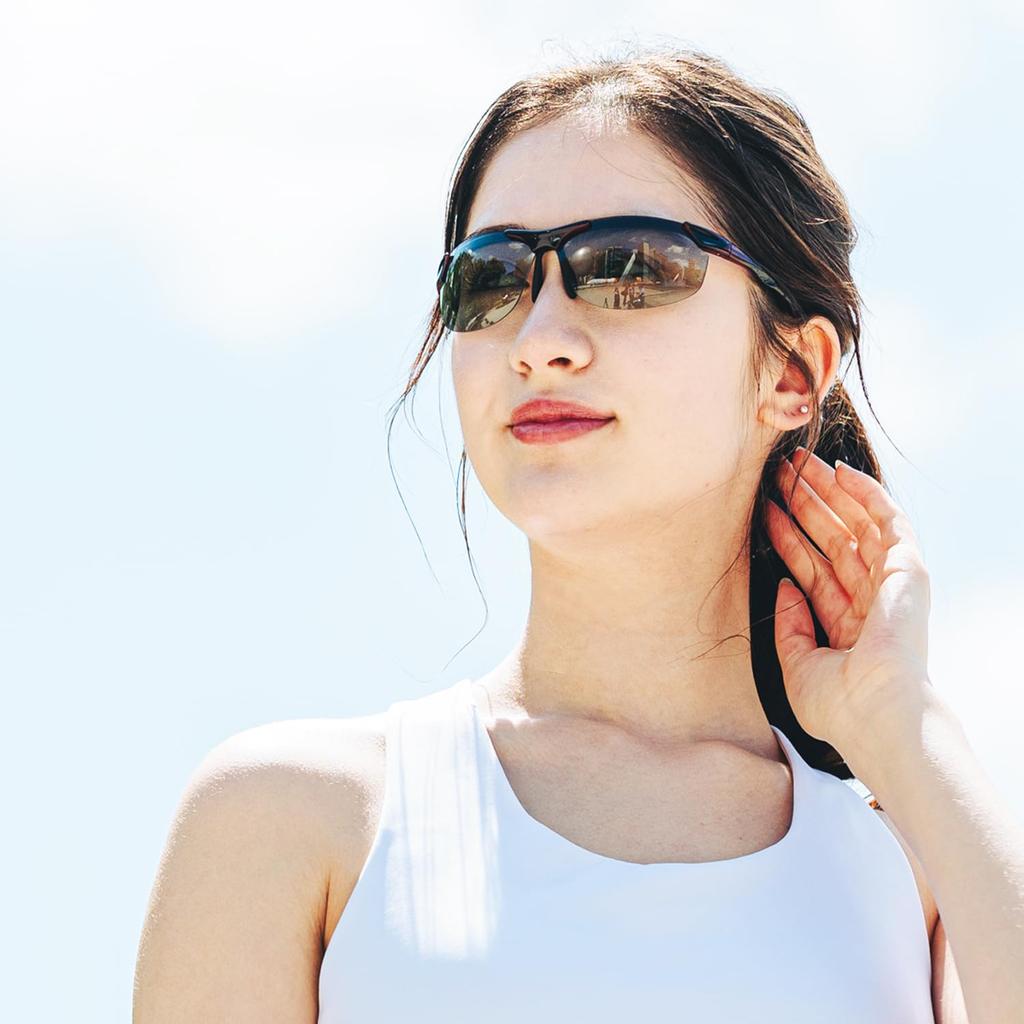 Спортивные поляризационные линзы для защиты от УФ-излучения, прозрачные [E-FIT] Солнцезащитные очки, Женские, Солнцезащитные очки, Защита, Цвет, Серый/Черный EF-S207H-C4