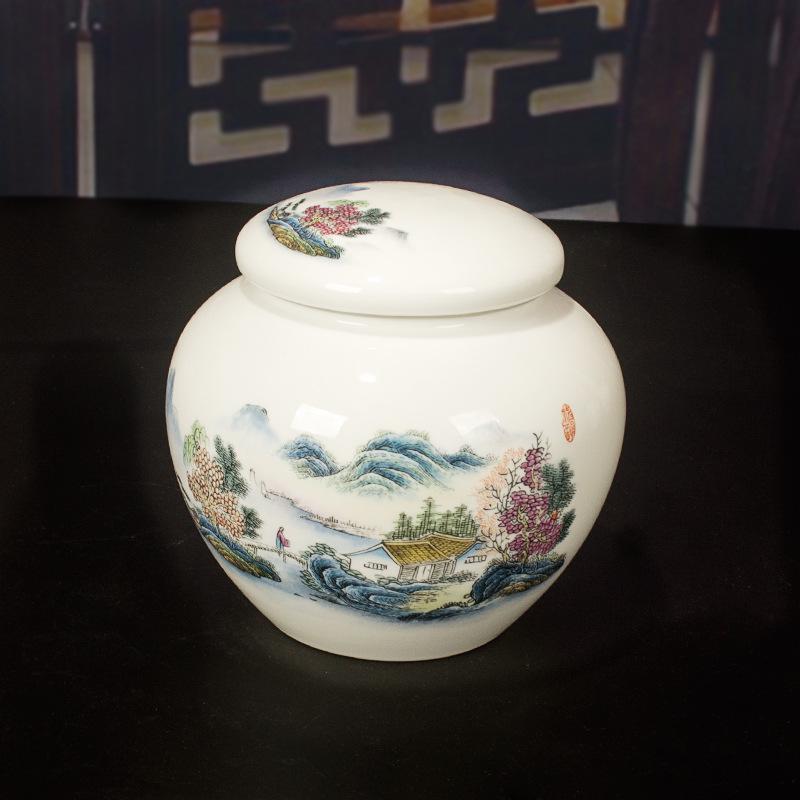 Герметичная сине-белая фарфоровая керамическая банка для меда с закручивающейся силиконовой крышкой