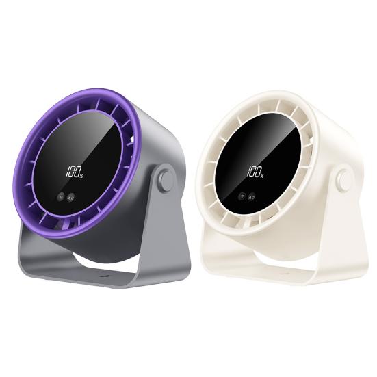 Table Fan Personal Air Conditioner 100 Speeds Strong Airflow Ultra Quiet Digital Display Rechargeable Wall-Mounted Desk Fan