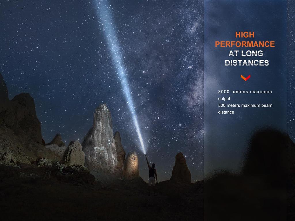 Fenix PD40R 3000 IP68 Waterproof and Included 21700 V3.0 Flashlight, USB-C Rechargeable, Lumens, Dustproof,