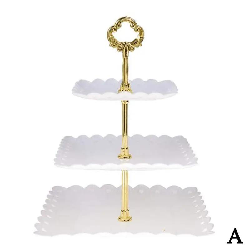 1/3 ярусная подставка для торта Европейская сервировка стола Свадебные блюда Послеобеденный чай Фрукты Закуска Вечеринка Поднос Полка Кекс Десертная тарелка Декор