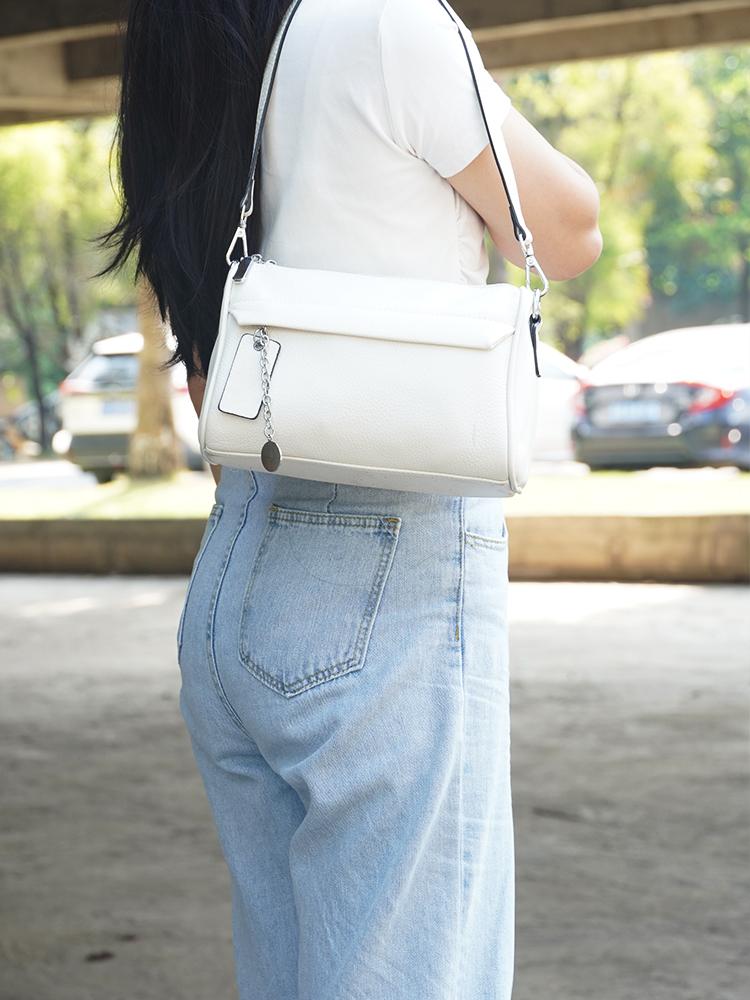 Zency мягкая кожаная повседневная сумка через плечо для женщин с двумя карманами на молнии маленькая летняя сумка через плечо