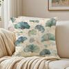 LuxuryStyle Blue Gold Ginkgo Leaves Pillow Case Organic Short Plush Cushion Covers Breathable Washable WrinkleResistant