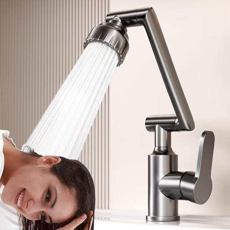 Stainless Steel Two-way Faucet Basin Cold and Hot Water Faucet for Home Bathroom