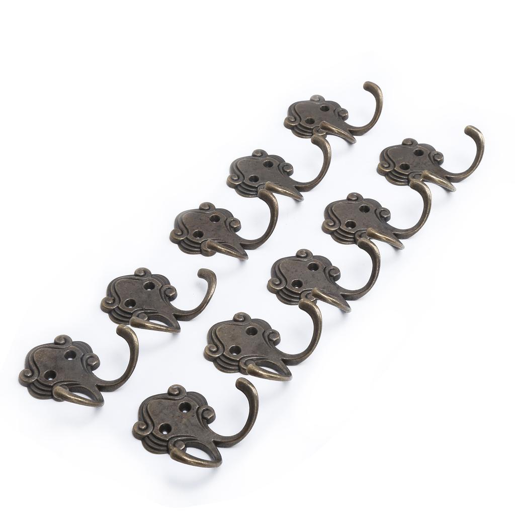 10 шт. Крючки для пальто Ретро Прочные Долговечные Двойные Крючки для халата для Пальто Шарфа Сумки Полотенца