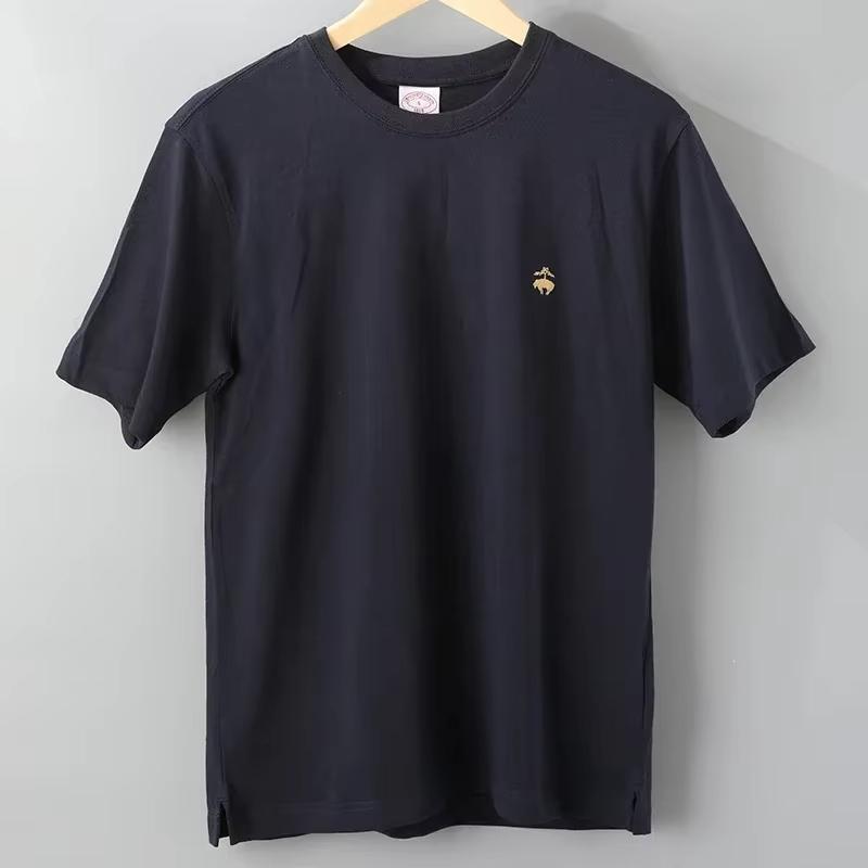 Мужская футболка Бренд Футболка с коротким рукавом Одежда Brooks Brothers Дизайнерская футболка Женская хлопковая футболка Лето Высокое качество Топ 71240