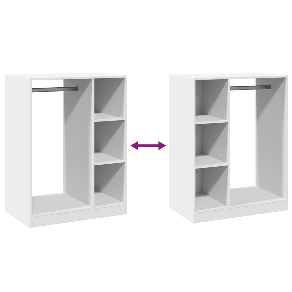 White Wardrobe 77 x 48 x 102 cm Engineered Wood