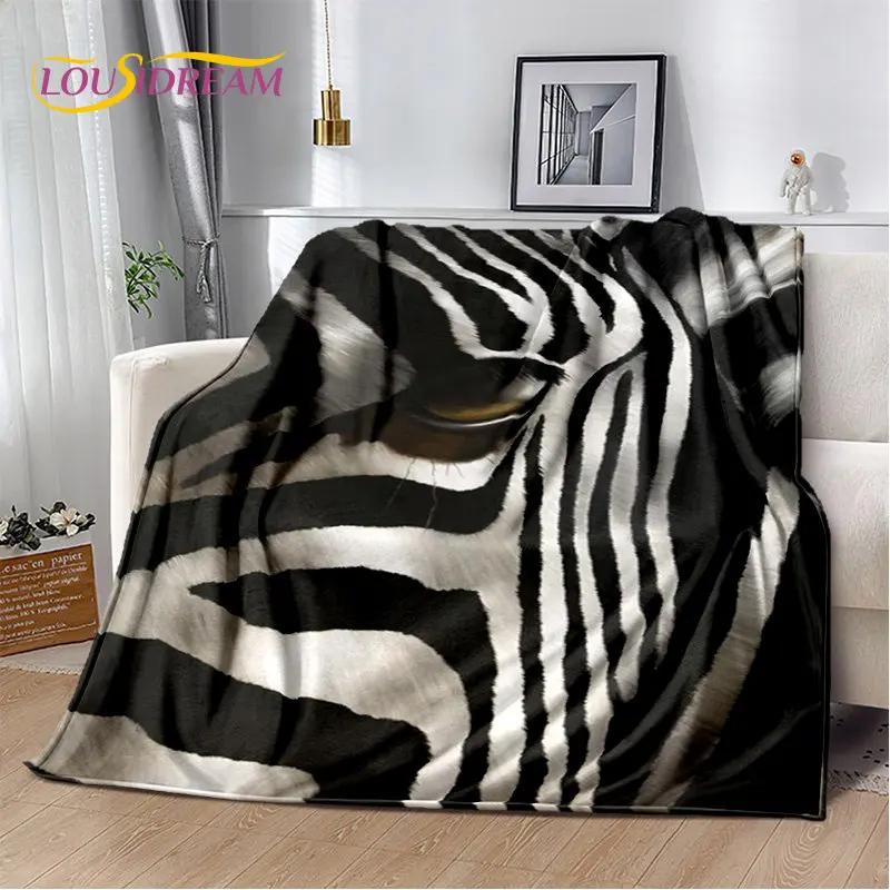 Wild Animal Zebra Soft Plush Blanket,Flannel Blanket Throw Blanket for Living Room Bedroom Bed Sofa Picnic Cover Bettdecke Kids