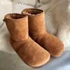 Меховые балетки женские зимние ботильоны дизайнерские замшевые короткие плюшевые новые хлопковые туфли 2025 года тренд зимние теплые удобные повседневные ботинки женские