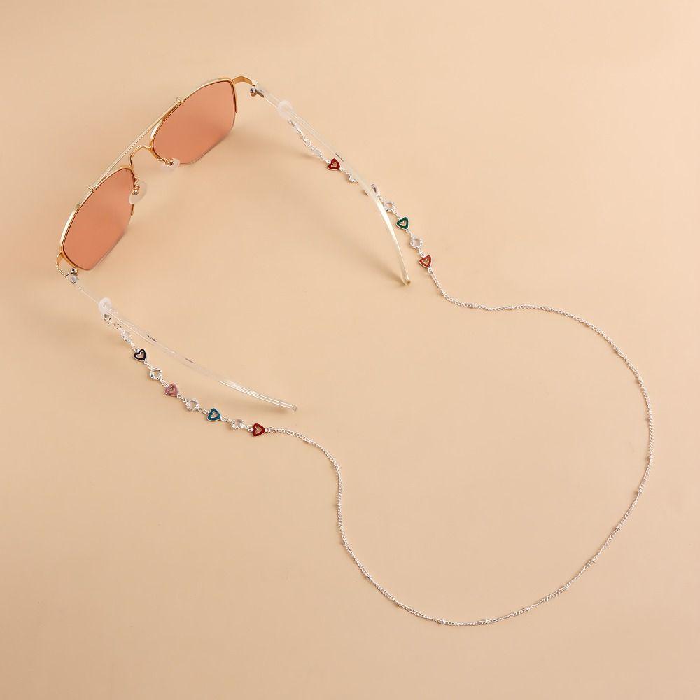 Металлическая цепочка Цепочки для солнцезащитных очков Цветные бусины Шнурки для очков Металлическая цепочка для очков Женщины Девочки