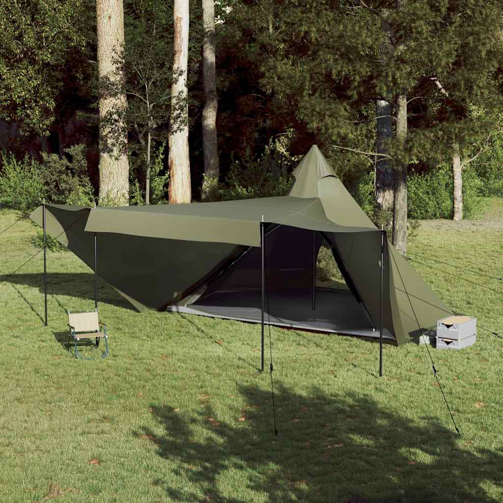 Tipi Family Tent for 8 Persons Olive Green Waterproof