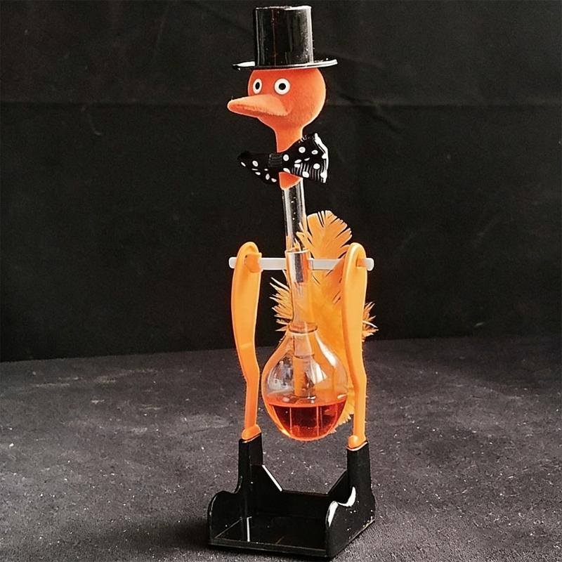 Perpetually Motion Bobbing Bird Ornament No-Stop Liquid Permanent Glass Duck Toy for Home Office Desktop Decoration