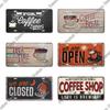 Putuo Decor Coffee Metal Sign Licenses Plate Plaque Metal Vintage Tin Sign Decoration for Cafe Kitchen Club Home Wall Decor