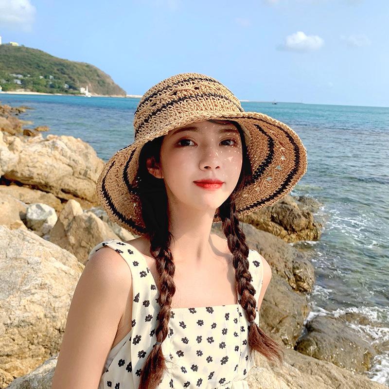 Соломенная шляпа женская летняя солнцезащитная шляпа для лица новинка 2024 года с защитой от ультрафиолета универсальная солнцезащитная шляпа для весны и осени