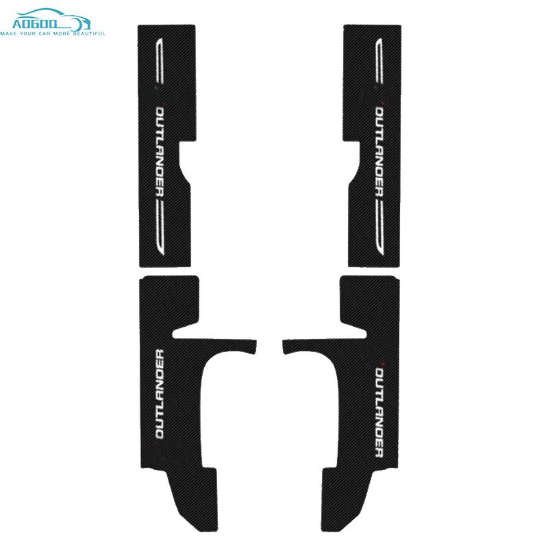 Для Mitsubishi Outlander 2013 2016 2018 автомобильные пороги кожаные наклейки защитная пластина пороговая полоса из углеродного волокна