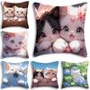 Кавайная Мультяшная Милая Кошка Игровая Наволочка Мультяшная Декоративная Для Дивана Домашняя Печать Милая Наволочка