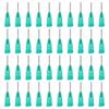 BENECREAT 150Pcs 304 Stainless Steel Dispensing Needle, 14 Gauge Turquoise Blunt Tip Glue Bottle Needles with Luer Connector for Alcohol, Essential