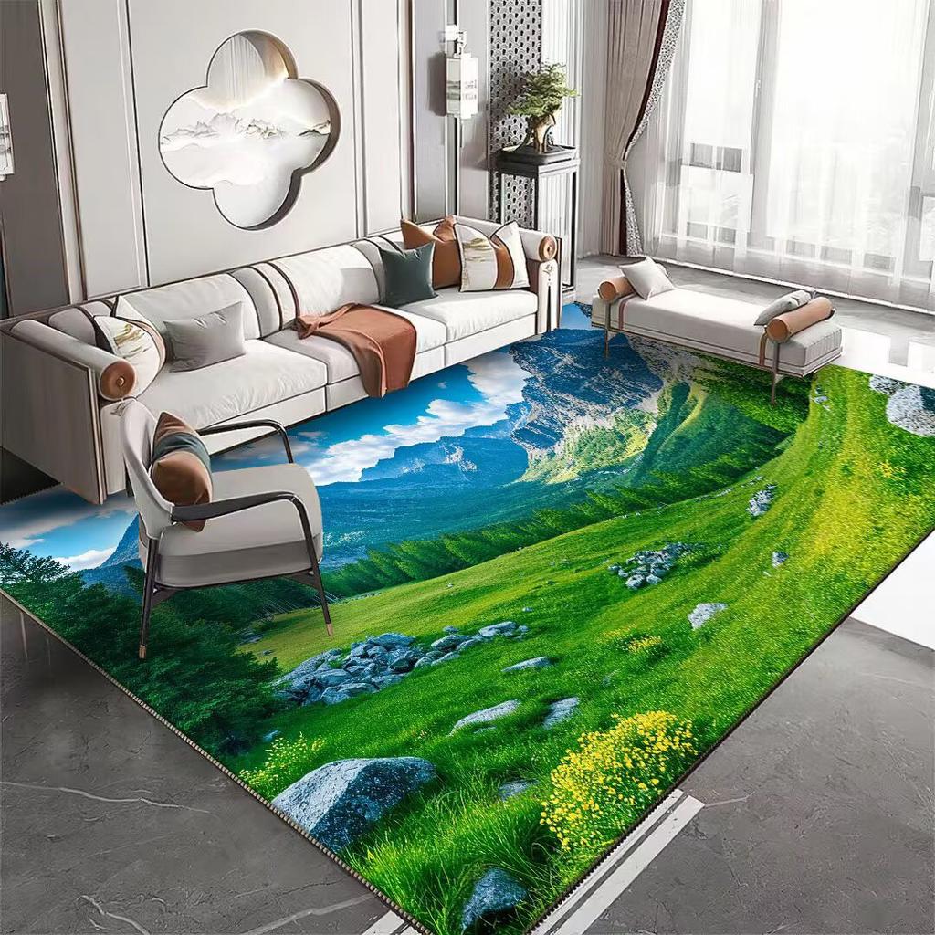3D Natural Landscape Pattern Carpet for Living Room Non-slip Room Decoration Aesthetic Modern Lounge Rug Entrance Door Mat Rugs