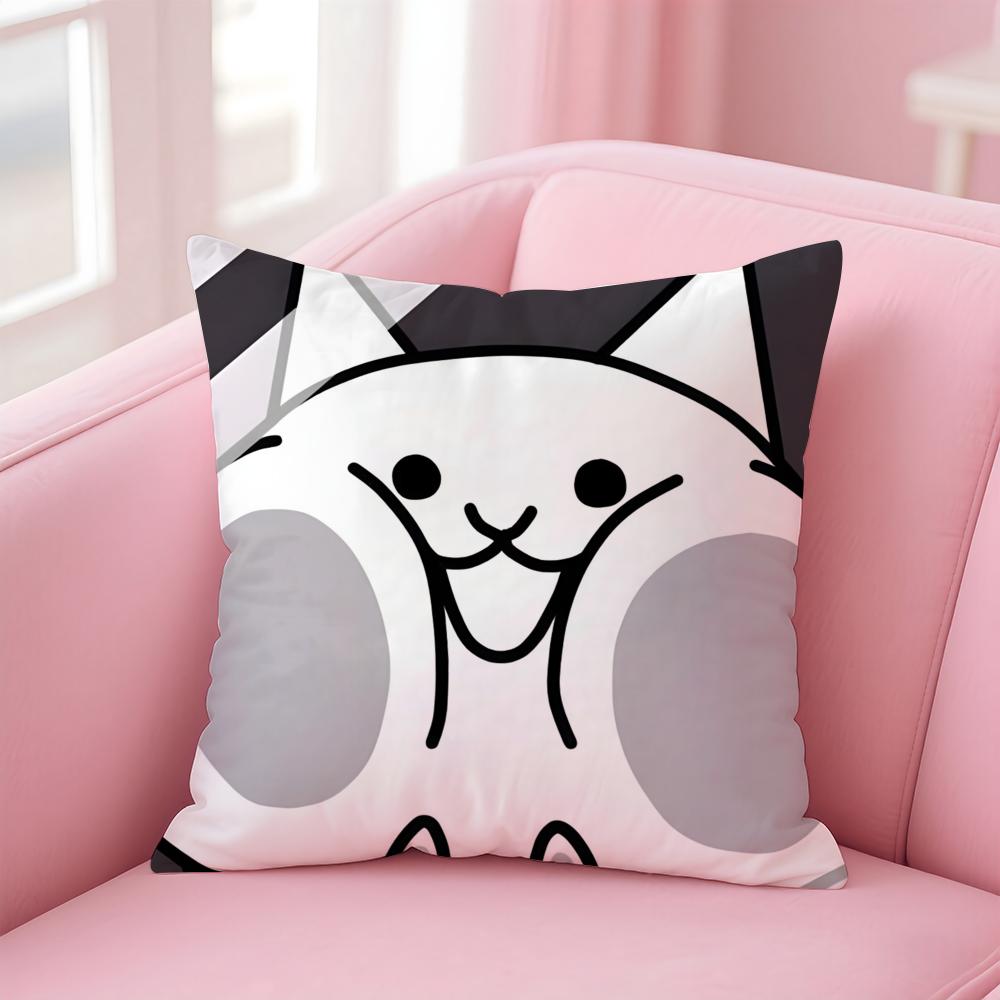 TD Cartoon Game The Battle CatsC Cushion Cover Pillow Case Soft Skin Friendly Fabric Concealed Zipper