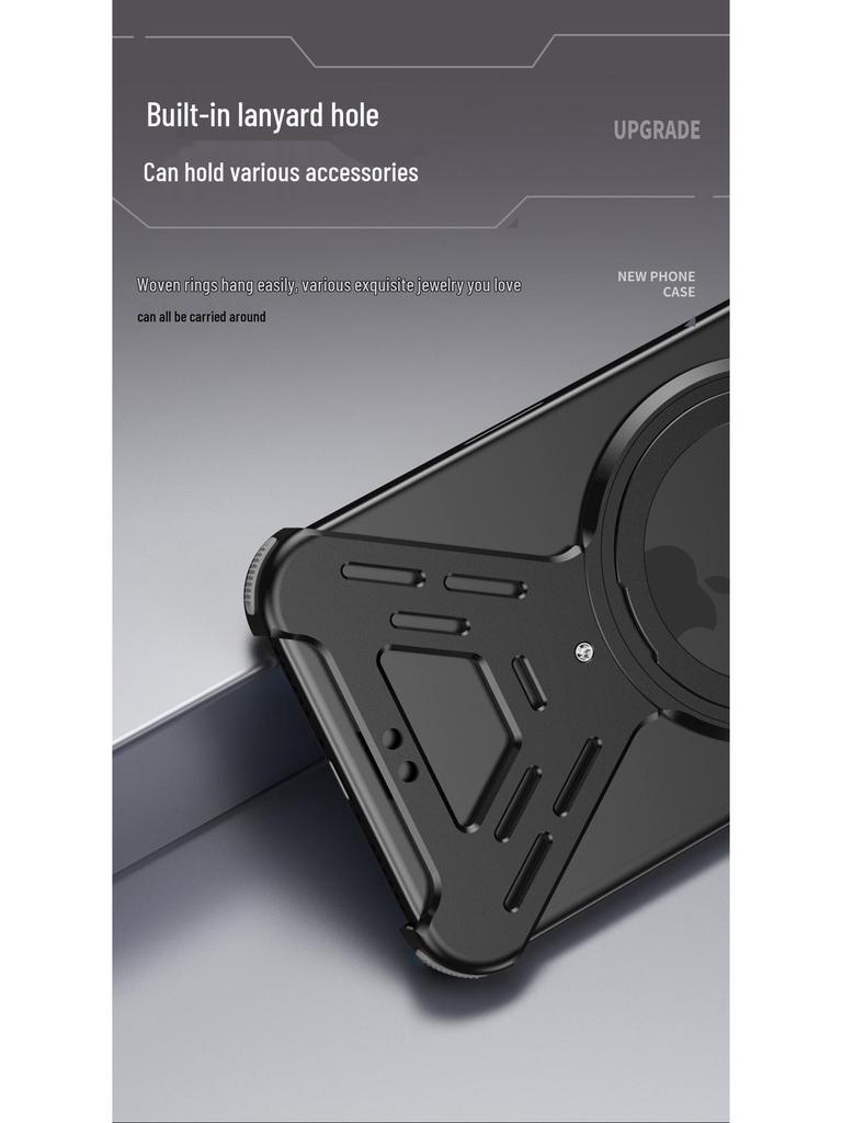 Магнитный вращающийся алюминиевый чехол для iPhone 17 Pro Max - Ударопрочный, с теплоотводом, Совместимый с трансграничной доставкой
