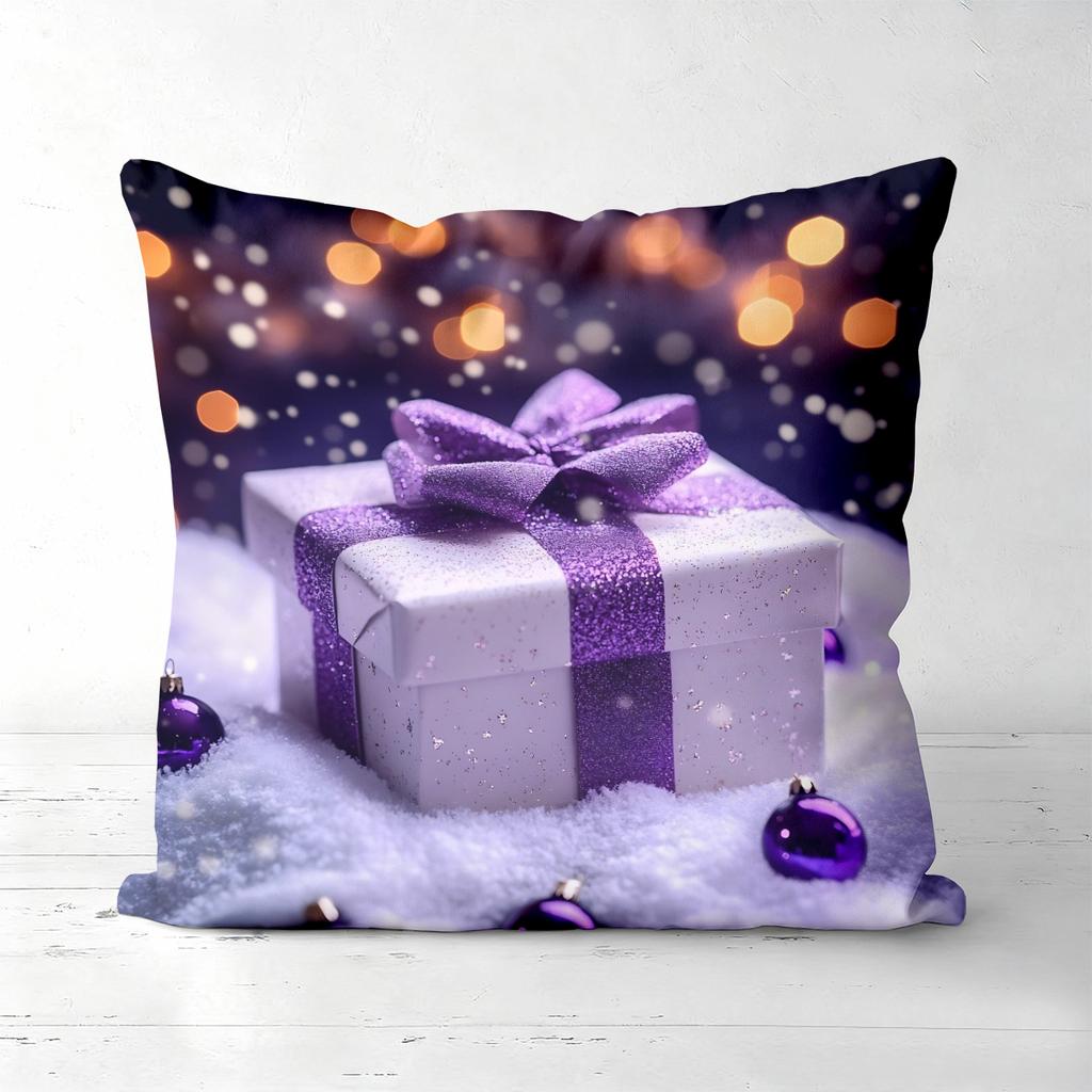 Pieces Purple Christmas Snowman Gift Pillow Covers Polyester sofa decorative cushion cov Headboard Pillow (Without Pillow Core