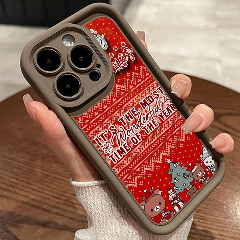 Чехлы для телефонов Ae117 Merry Christmas Happy New Year для iPhone 16 14 13 11 Pro Max 15 7 8 Plus 12 mini XR XS Max Angel Eye Ladder Protective Cover