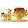 Bullock Cart Home Decor Wooden Handicrafts Product Table Wall Showpiece Toy Gift Item 24 Cm Clear 1Pieces