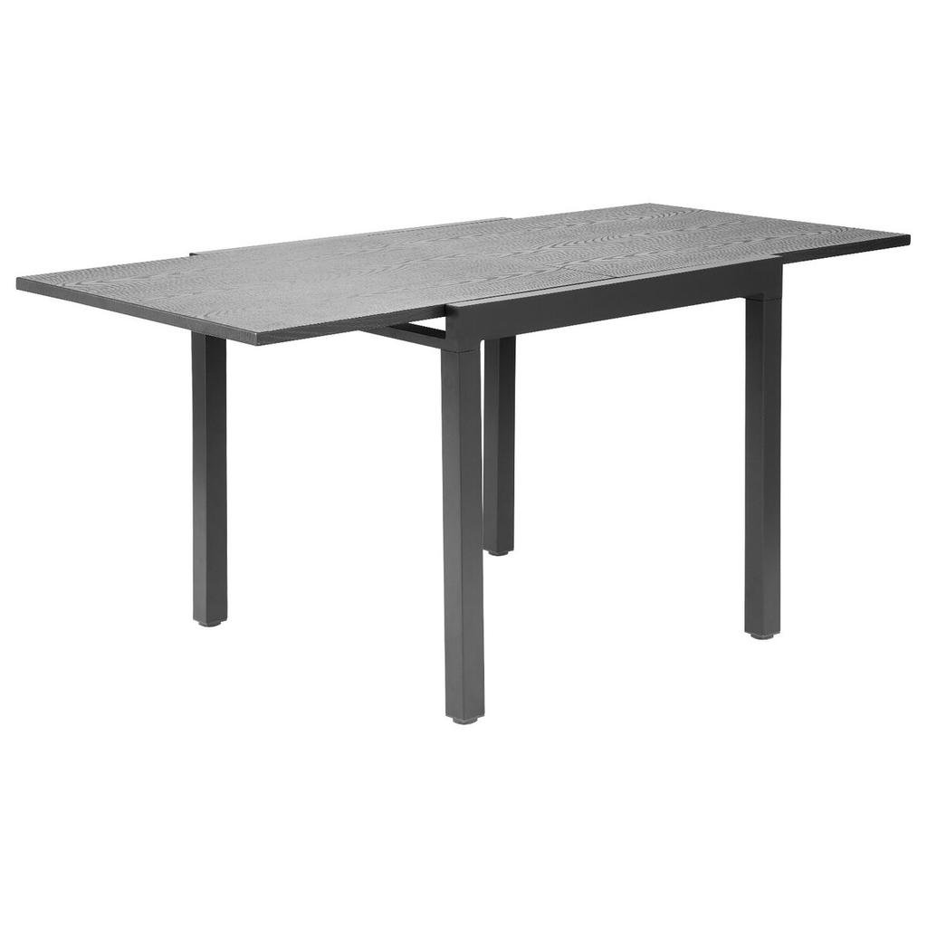 Expandable Outdoor Patio Dining Table, 80-160cm Rectangular Backyard Bistro Tables for 4-6, Aluminum Frame Metal Steel Slat , All-Weather Large