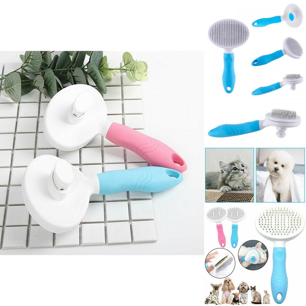 Soft And Gentle Pet Hair Comb With Push Plate For Easy Hair Removal