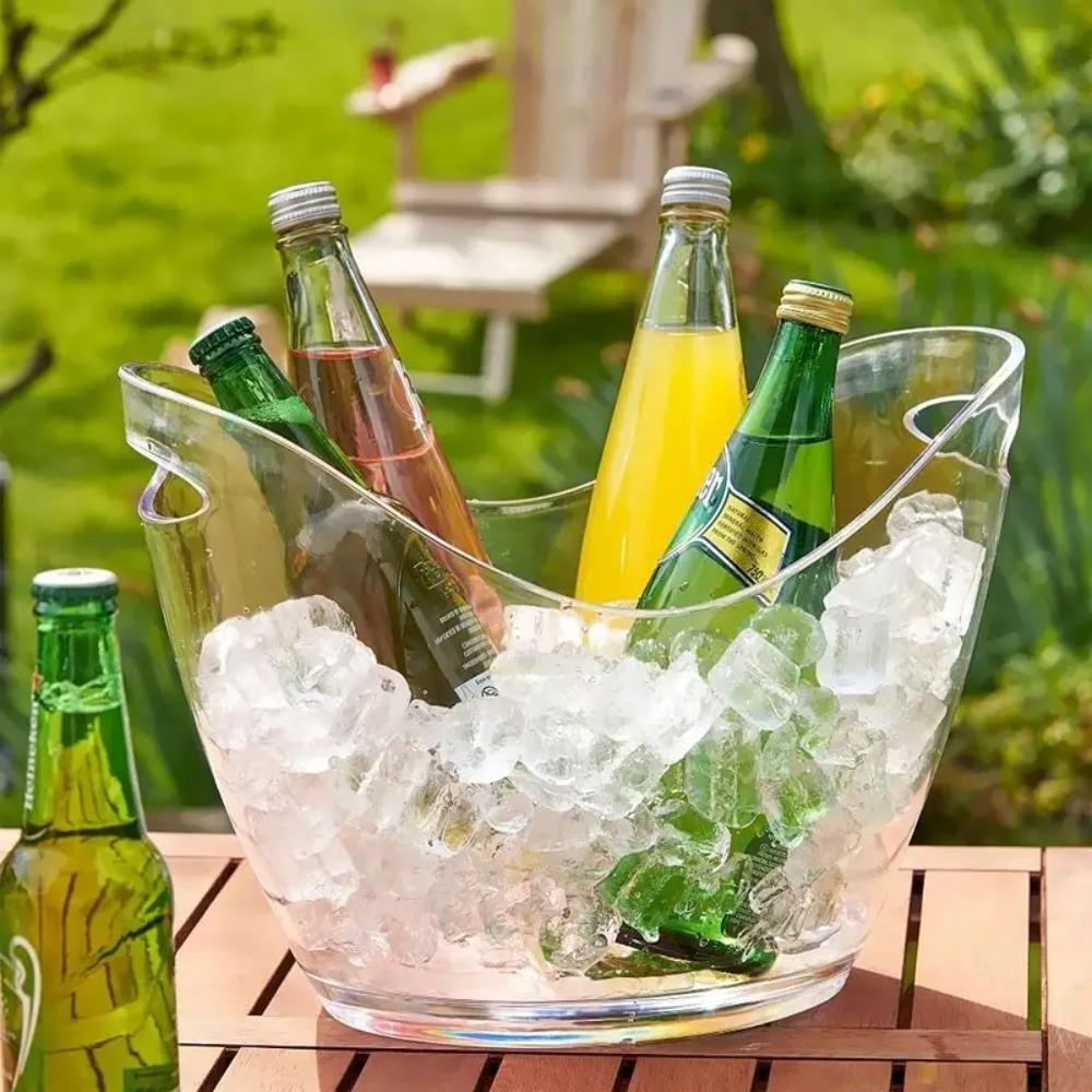 Anti-fall Transparent Ice Bucket 4/8/12L Champagne Bottles Ice Cooler Wine Chilling Bucket Gift