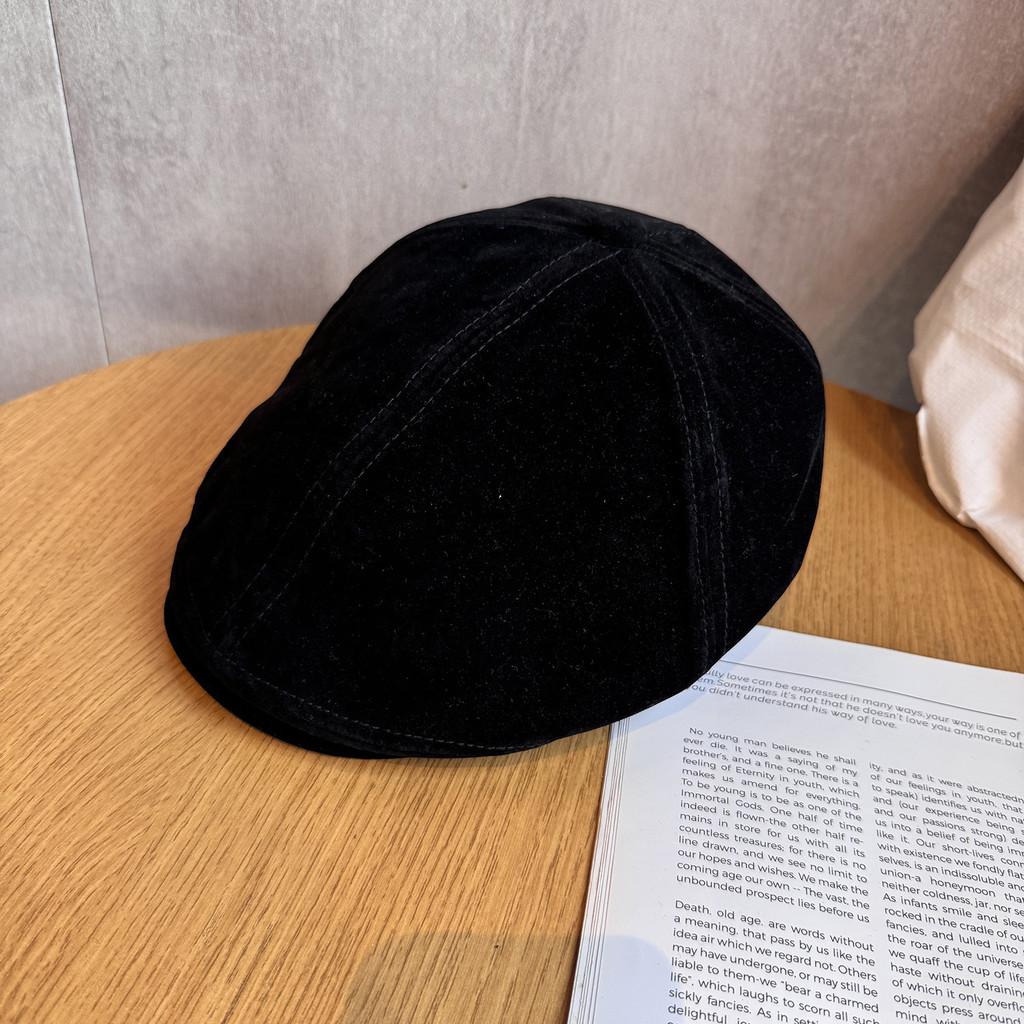 Color Solid Classic Retro Newsboy Cap Faux Suede Material Fall Women Winter