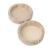 Vintage Round Wooden Jewelry Box Organizer Craft Mud Base Lid Lock Storage Case