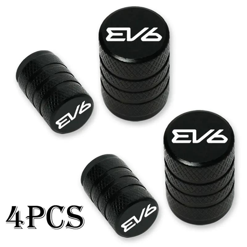 AABIX1 4pcs Car Wheel Tire Valve Caps Tyre Stem Covers Airdust Waterproof For KIA EV6 Car Accessories