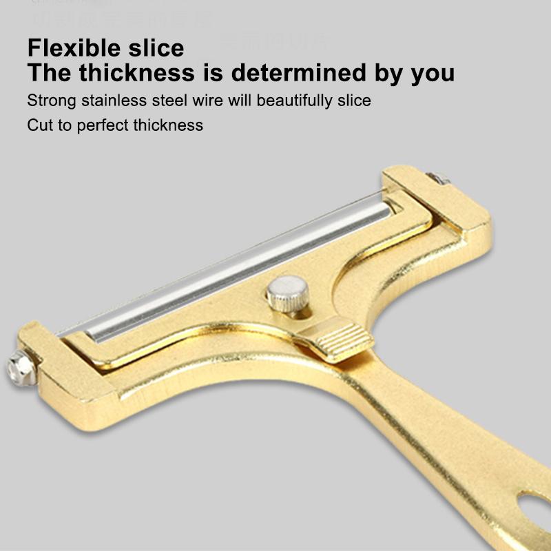 Premium Cheese Cutter & Slicer - Stainless Steel, Adjustable Wire, Includes 4 Additional Wires