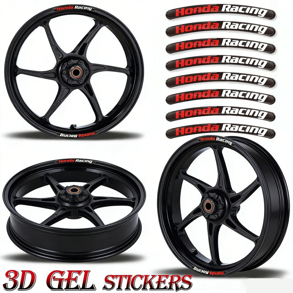 AAAKP1 3D Soft Gel Dimensional Decorative Decals Personalized Wheel Hub Rims for Honda Racing Motorcycle Modification Accessories