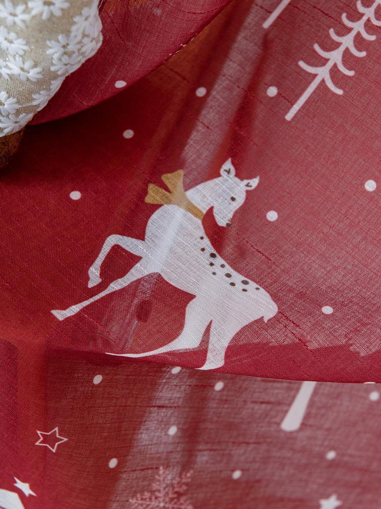 2 шт. красных рождественских штор и москитных сеток подходят для украшения гостиных, спален и домашнего декора