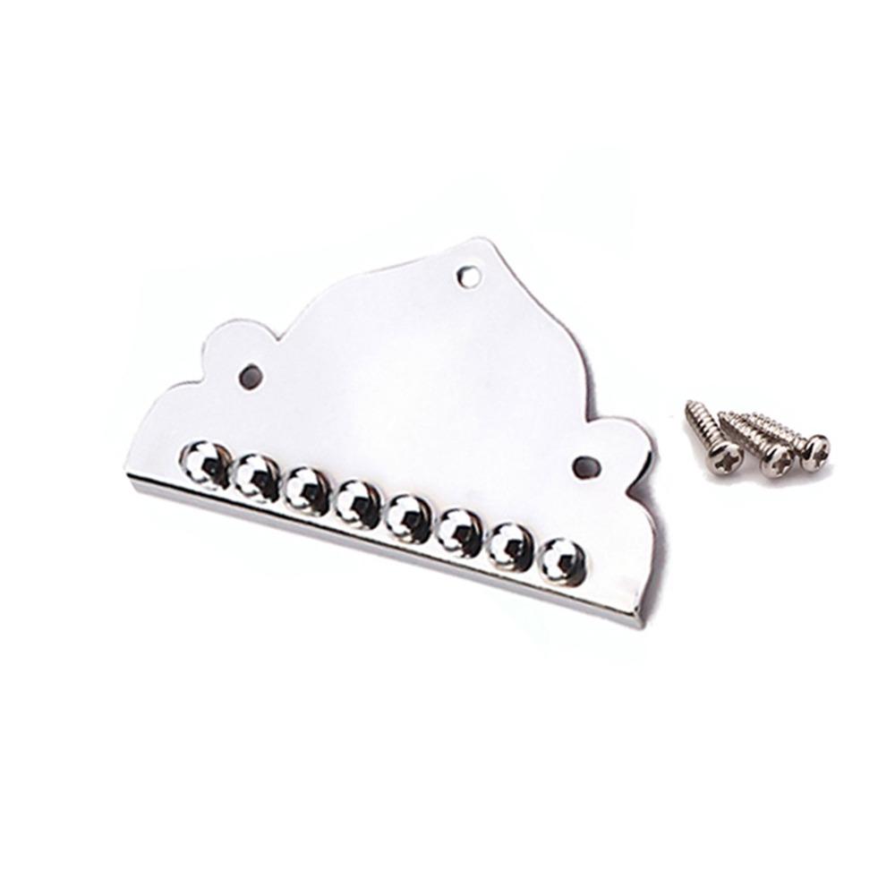 Silver Mandolin Tailpiece With 3Pcs Screws Mandolin Pick Protector For Mandolin Instrument