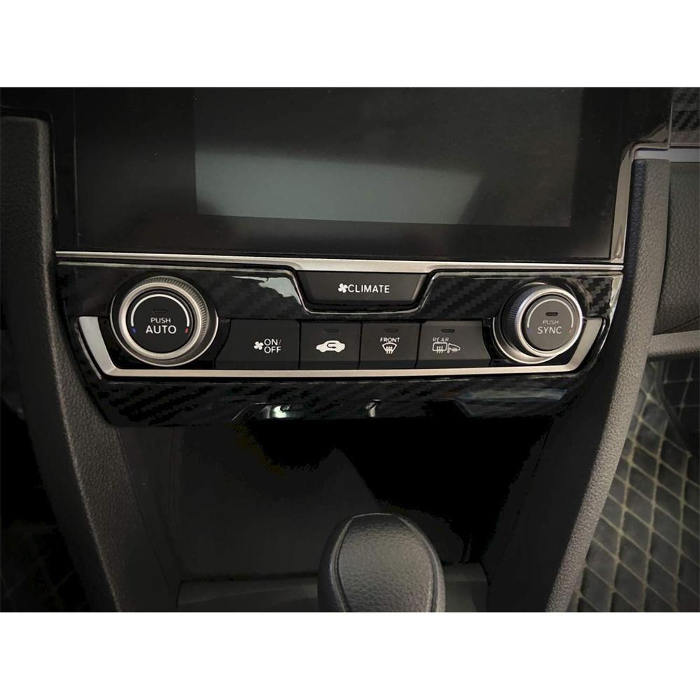 Накладка на переключатель кондиционера центральной консоли под карбон для Honda Civic 2016-2021